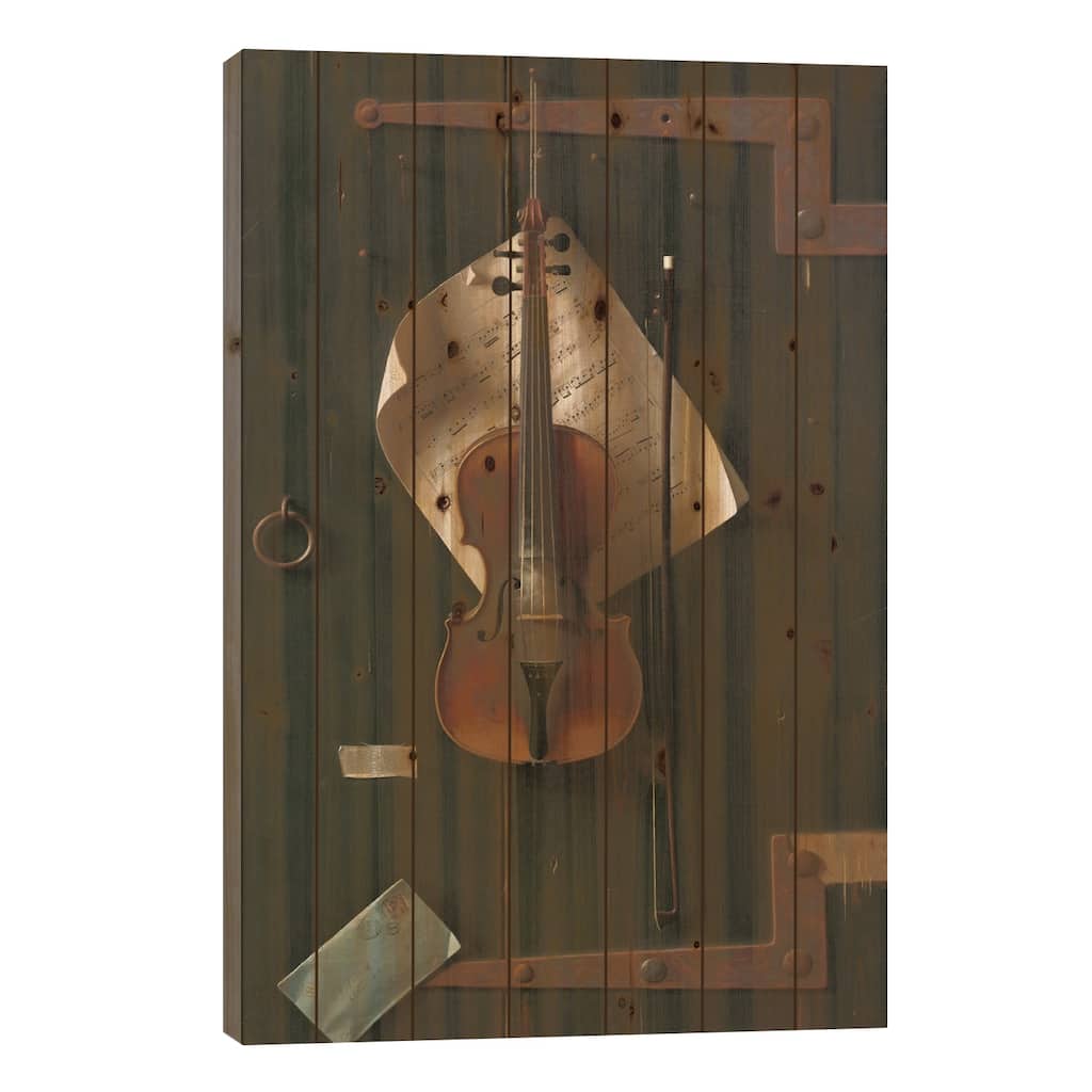 The Old Violin Print On Wood by William Michael Harnett - Multi-Color
