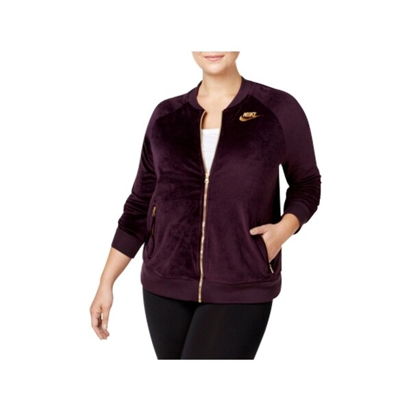 nike velour track jacket women's