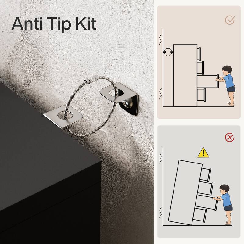 Vertical File Cabinet with 4 Drawers, Lockable Filling Cabinet with Key for Home Office