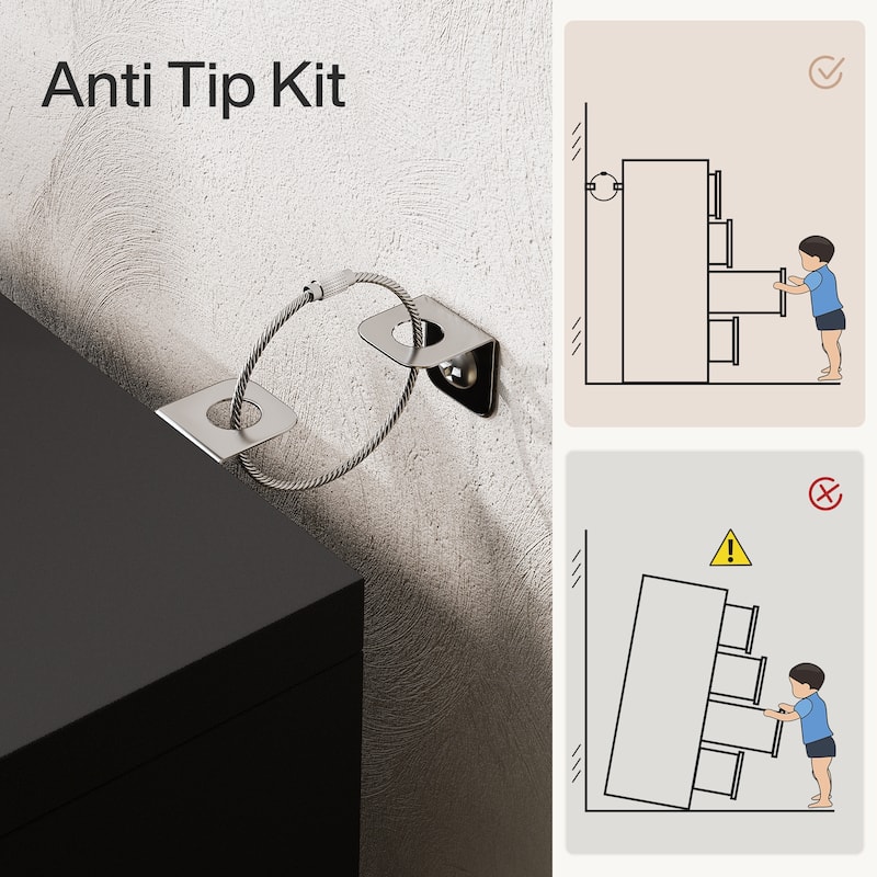 Vertical File Cabinet with 4 Drawers, Lockable Filling Cabinet with Key for Home Office