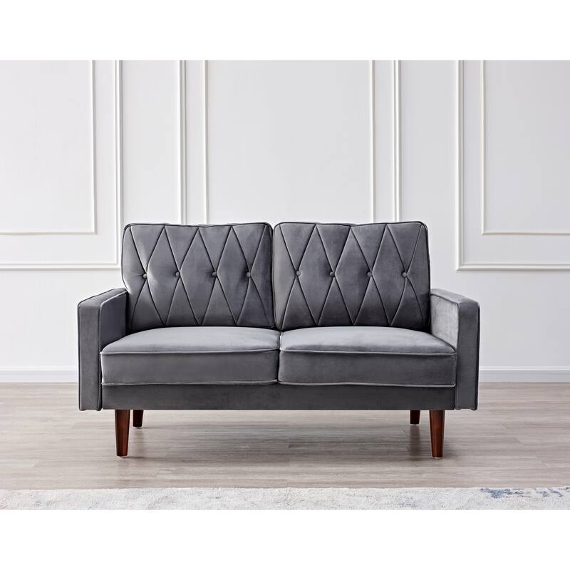 Feemster Velvet Tufted Cushion Back 2Pcs Living Room Set