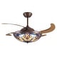 preview thumbnail 41 of 49, Smart Tiffany Stained Glass Retractable Led Ceiling Fan