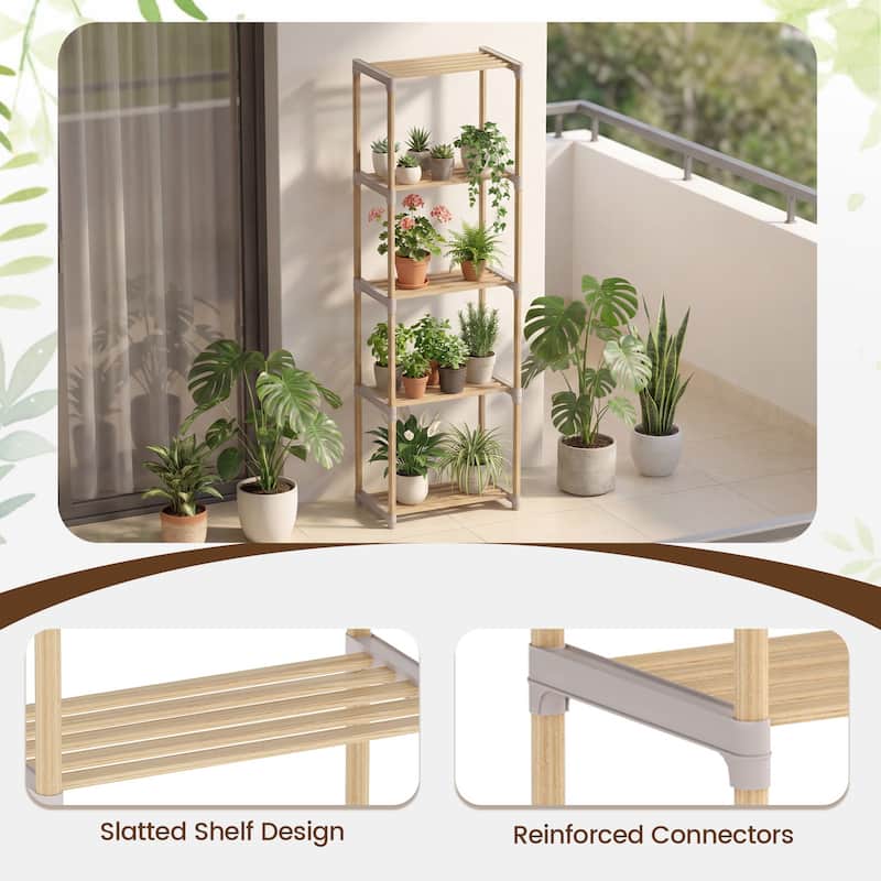 Gymax 2PCS 5-Tier Bookshelf w/Open Shelves Freestanding Storage