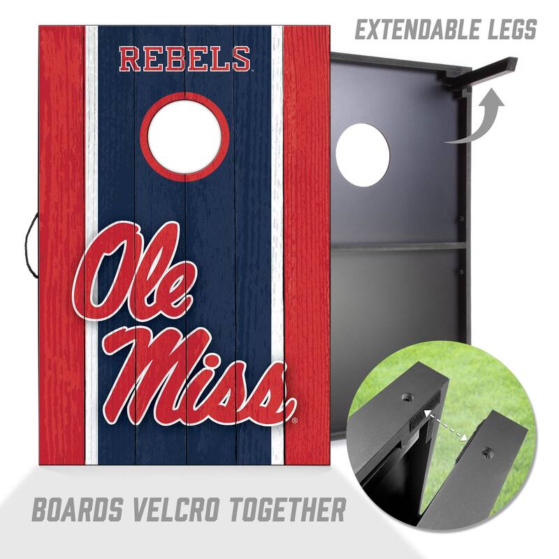 Ole Miss Rebels NCAA Compact 2x3 Tailgate Cornhole Board Set