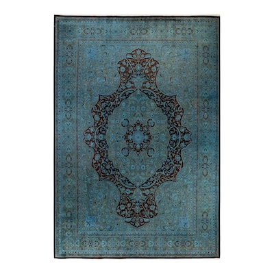 Overton Hand Knotted Wool Vintage Inspired Modern Contemporary Overdyed Beige Area Rug - 10' 1" x 14' 5"
