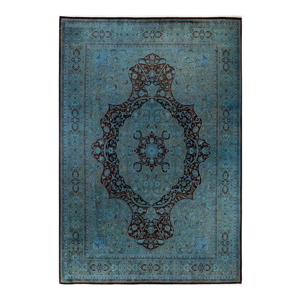 Overton Hand Knotted Wool Vintage Inspired Modern Contemporary Overdyed Beige Area Rug - 10' 1" x 14' 5"