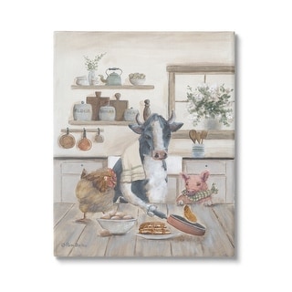Stupell Industries Stacked Sheep & Goats Farm Animals Canvas Wall Art - 10x24 Inches, Made In USA