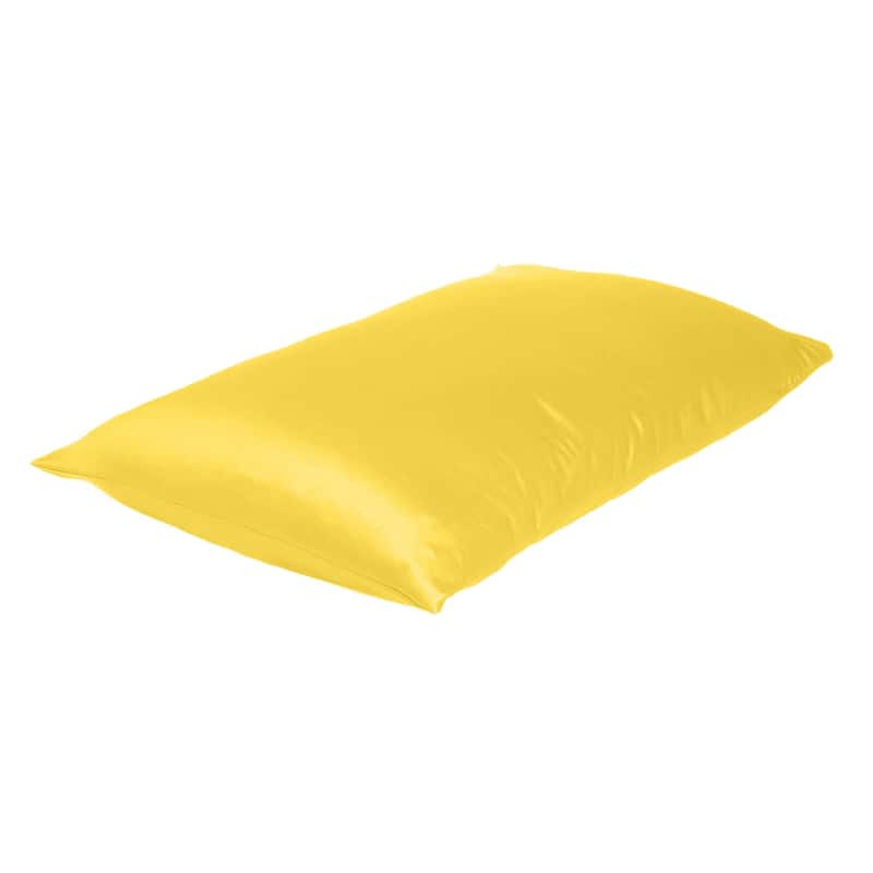 HomeRoots Lemon Dreamy Set Of 2 Silky Satin King Pillowcases