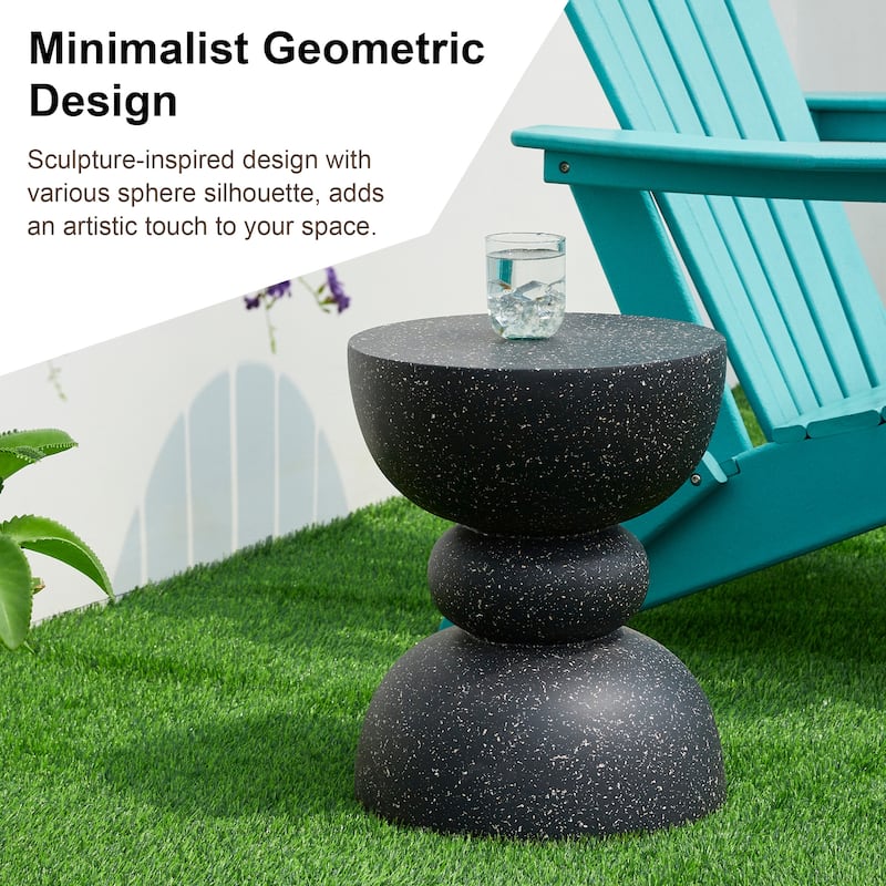 Glitzhome 17"H Multi-functional MGO Garden Stool Outdoor Table