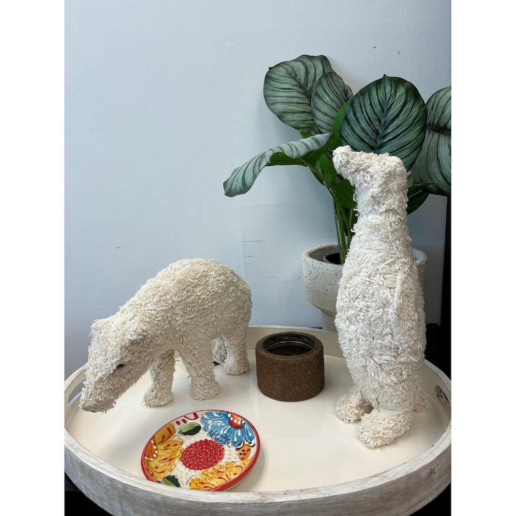 Sm Knitted Bocule White Penguin Dia 5.1" - WHITE