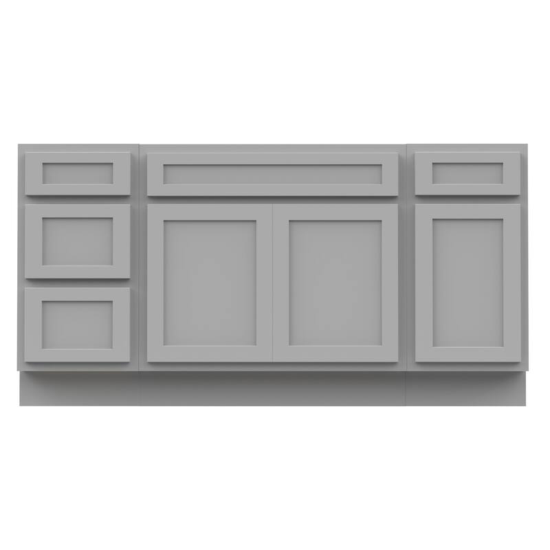 Vanity Art 66" Oak Freestanding Bathroom Vanity Cabinet without Top