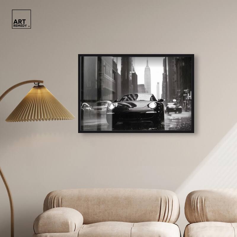 Driving in the Rain NYC Shadowbox by Art Remedy