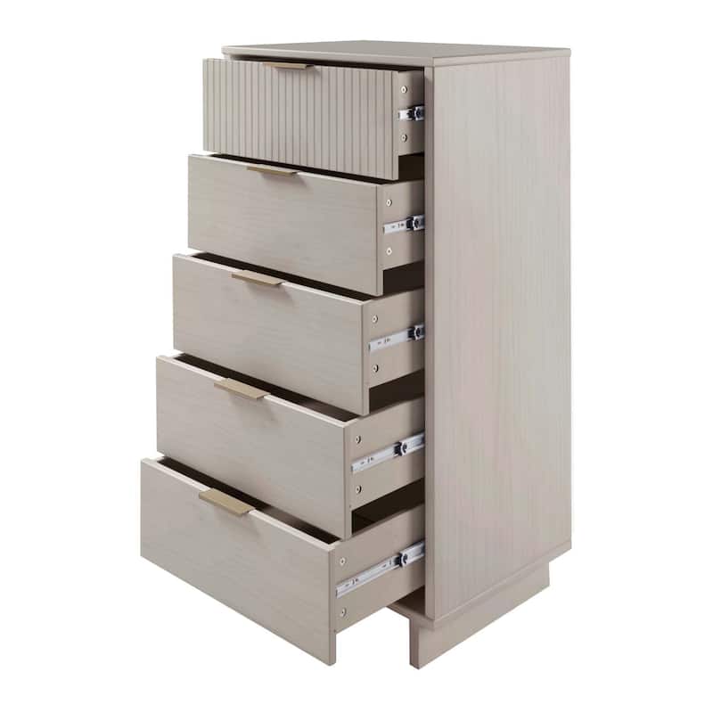 Manhattan Comfort 3-Piece Granville Modern Solid Wood Dresser Chest and Nighstand Set.