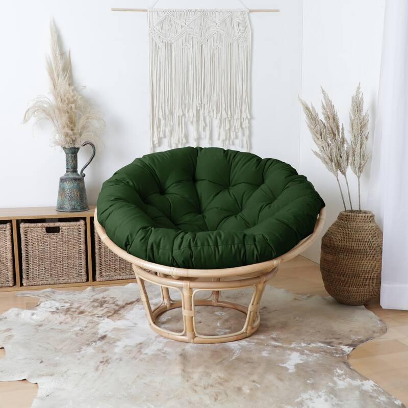 Sorra Home Indoor Round Papasan Cushion - 48" x 48" x 4" - Hunter