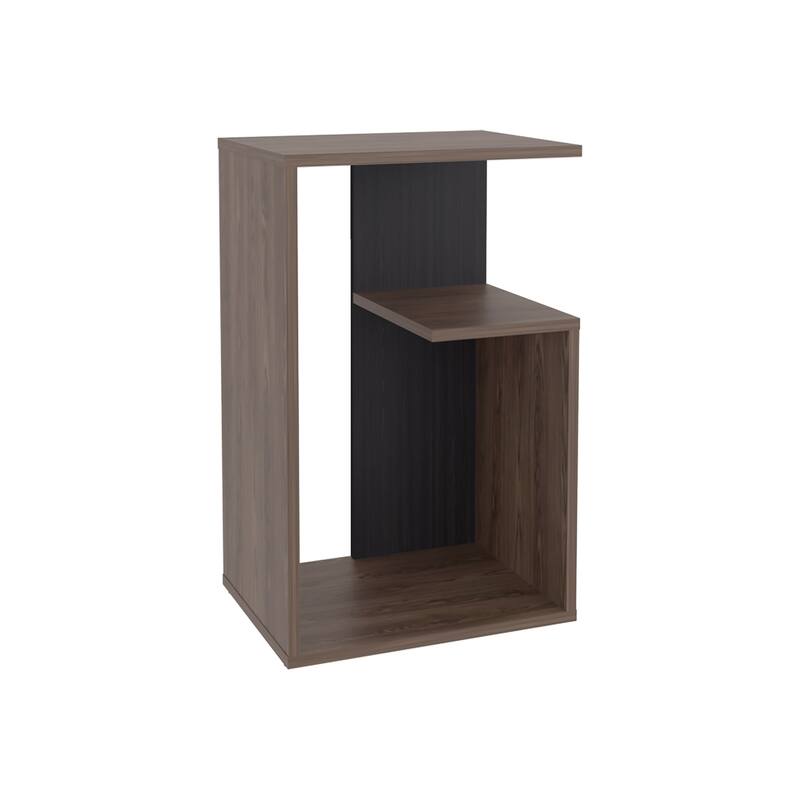 Side Table 25" H, 1 Shelf with durable engineered wood construction,easy to assemble