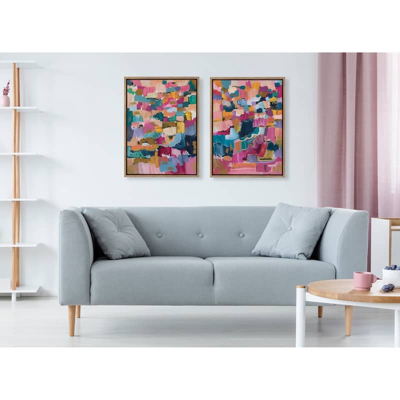 Kate and Laurel Sylvie Applause Framed Canvas Set by Leah Nadeau
