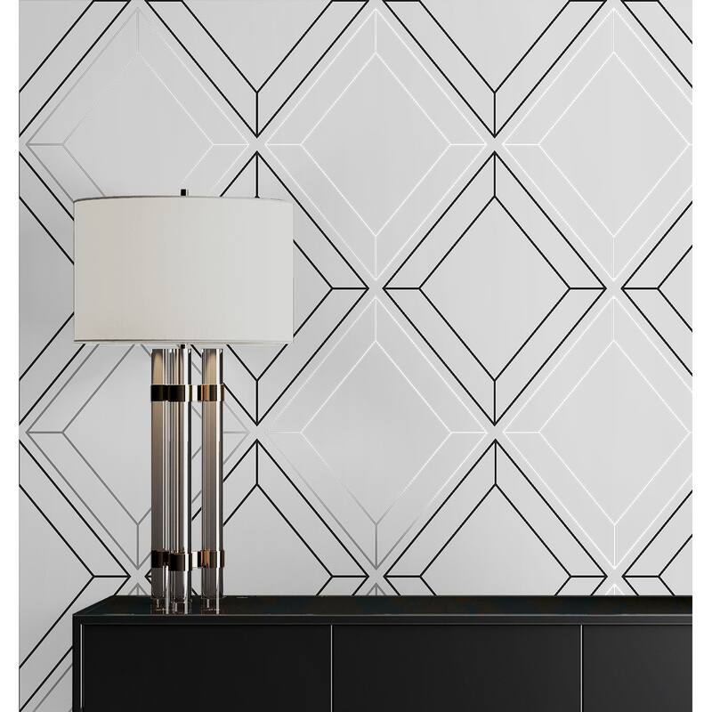 Seabrook Designs Linework Gem Non-Woven Unpasted Wallpaper