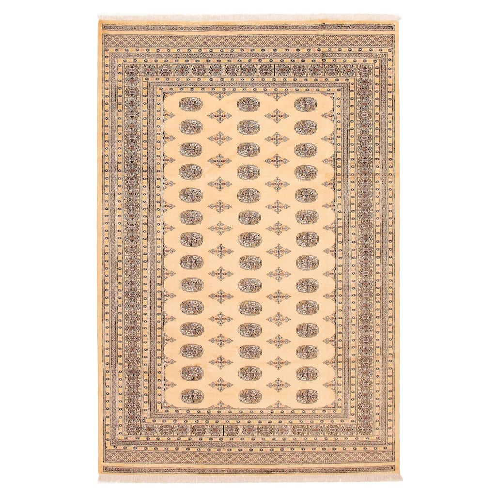 ECARPETGALLERY Hand-knotted Peshawar Bokhara Beige Wool Rug - 6'8 x 10'1