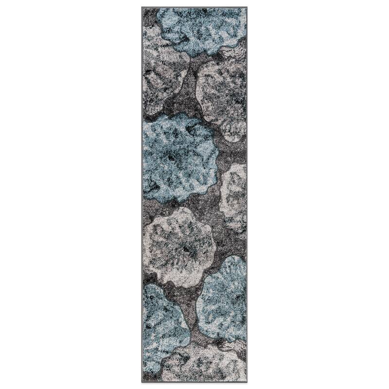 World Rug Gallery Contemporary Floral Design Black Area Rug
