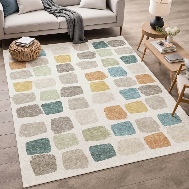 Machine Washable Indoor/ Outdoor Casual Hoppy Chantille Rug