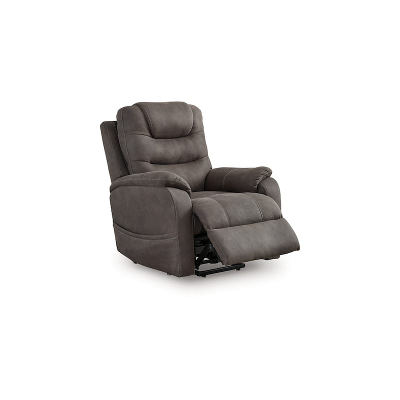 Fily Power Lift Recliner Chair, Heat Massage 40 Inch Gray Faux Leather