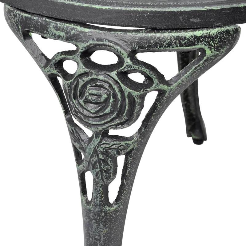 vidaXL Bistro Chairs Outdoor Garden Seating Patio Furniture 2 Pcs Cast Aluminum - 19.3 x 16.1 x 32.1