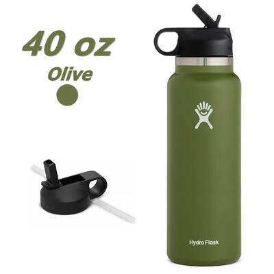 Hydro Flask 40oz Water Bottle,Leak proof,Vacuum Insulation - Olive