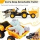 preview thumbnail 7 of 6, EROMMY Electric Excavator Ride-On Toy with Remote Control, Horn, Lights, Music Player, and Safety Belt