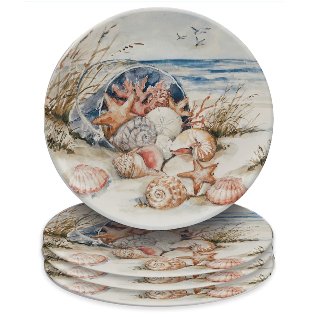 Certified International Coastal Landscape 11" Dinner Plates, Set of 4 - 10.75' x 11'