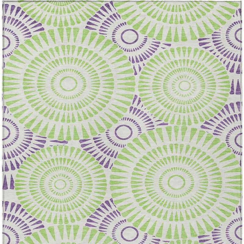 HomeRoots Geometric Transitional Rectangle Outdoor Rug