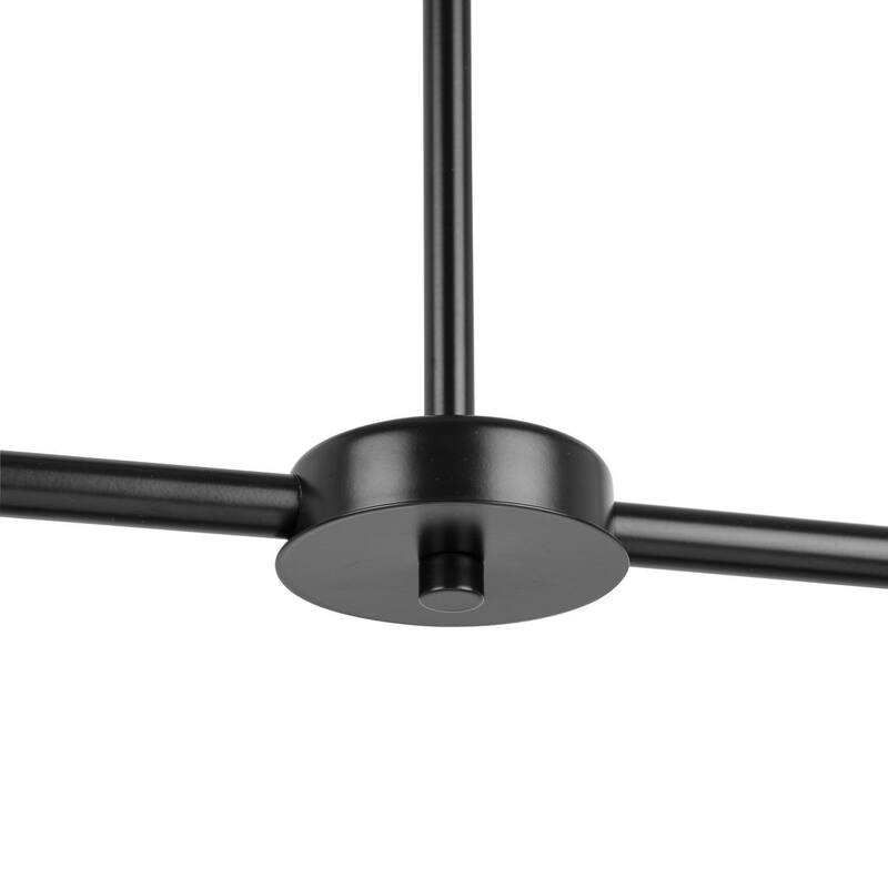 Arya Collection Eight-Light Matte Black Luxe Linear Chandelier - 40 in x 13 in x 10.75 in