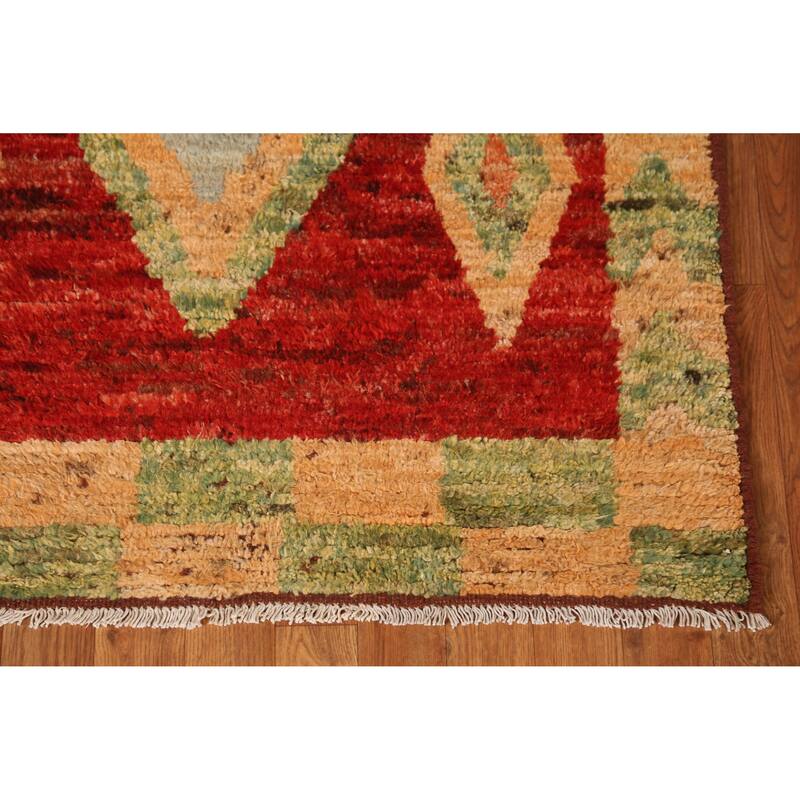 Moroccan Oriental Runner Rug Handmade Hallway Wool Carpet - 3'6" x 13'5"