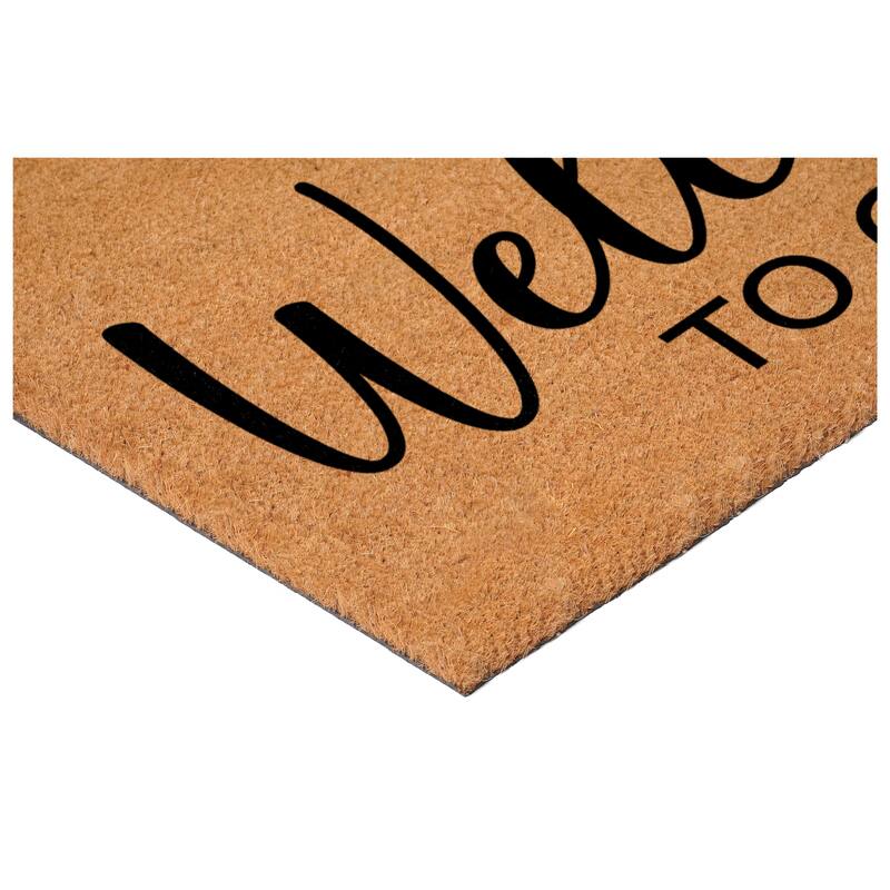 HomeRoots 17" X 29" Brown And Black Christmas Outdoor Coir Door Mat - 17.00' X '29.00