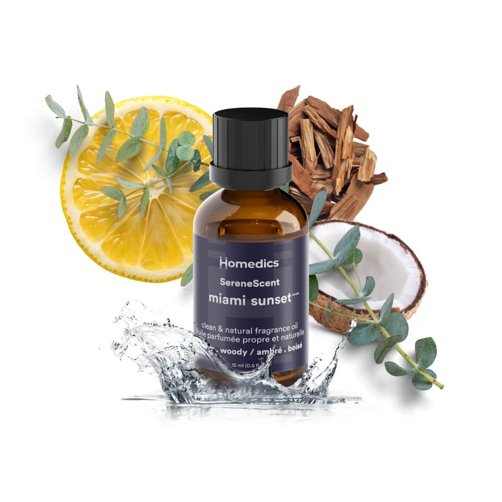 Homedics SereneScent™ Miami Sunset 15 mL Premium Fragrance Oil | Made for ARMH‑680 Waterless Diffuser - N/A
