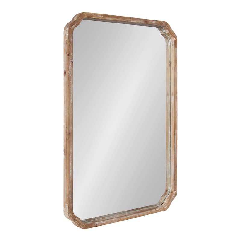 Kate and Laurel Marston Square Wood Wall Mirror - 24x36 - Rustic Brown