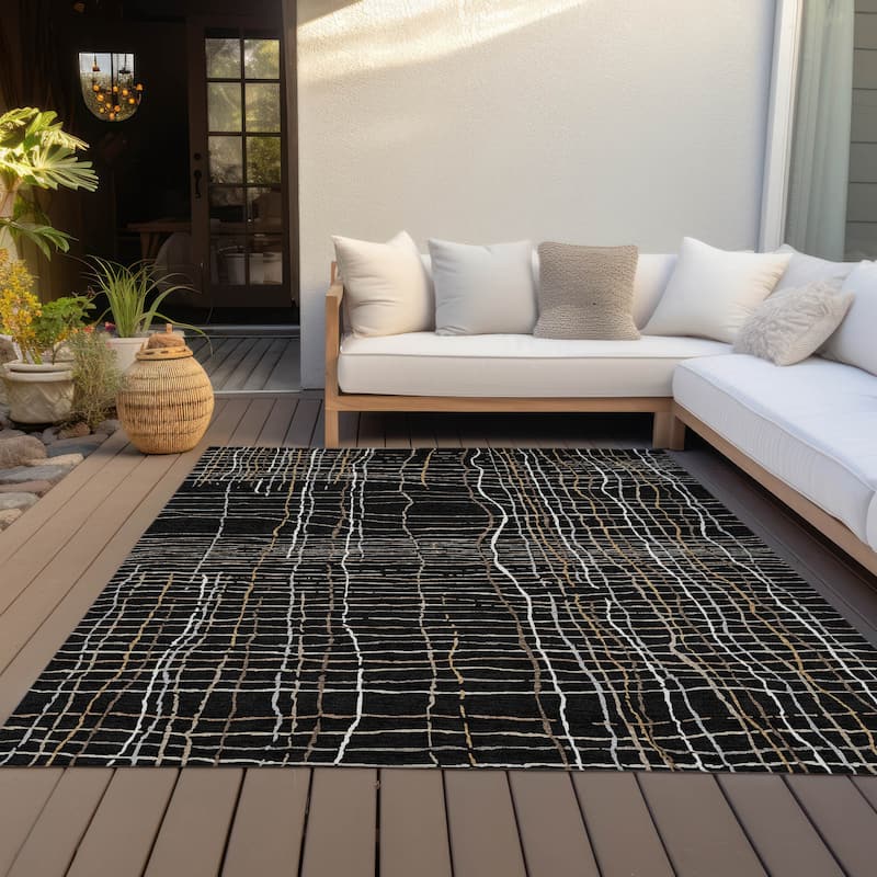 Machine Washable Indoor/ Outdoor Modern Century Chantille Rug