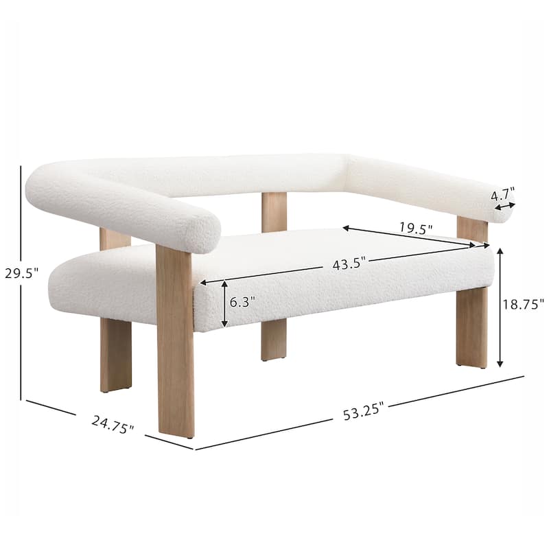 Loft Round armrest loveseat Rubber Wood by Christopher Knight Home
