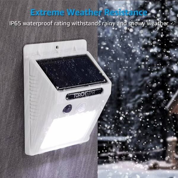 Shop 4 Pack 20 Led Solar Powered Outdoor Wall Lighting Motion Sensor White Overstock 27187415