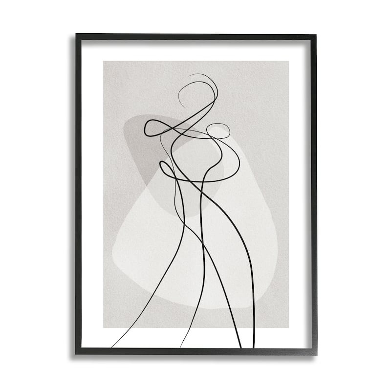 Stupell Surreal Figure Expressive Body Abstract Contemporary Framed Wall Art - White - 16 x 20 - Black