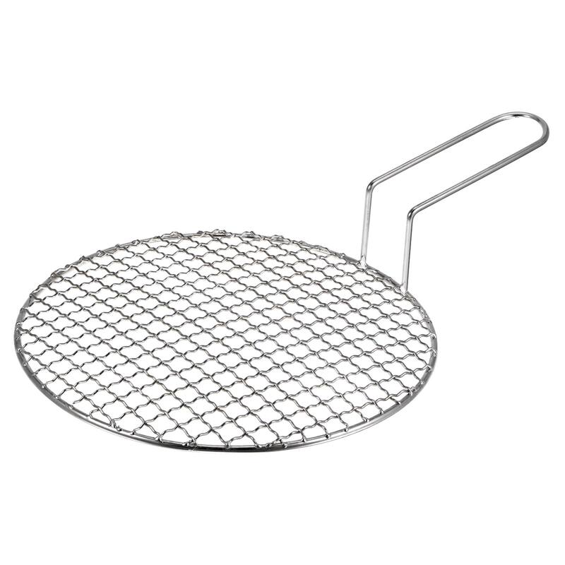 Stainless Steel Grill 10" Round Barbecue Mesh Outdoor Grill w Handle - 10-inch