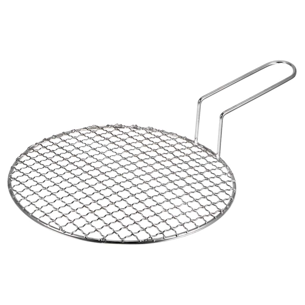 Stainless Steel Grill 10" Round Barbecue Mesh Outdoor Grill w Handle - 10-inch