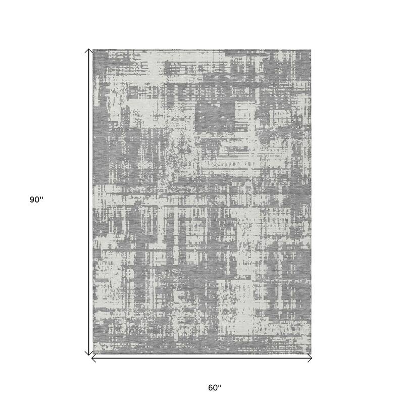 HomeRoots Abstract Transitional Rectangle Outdoor Rug