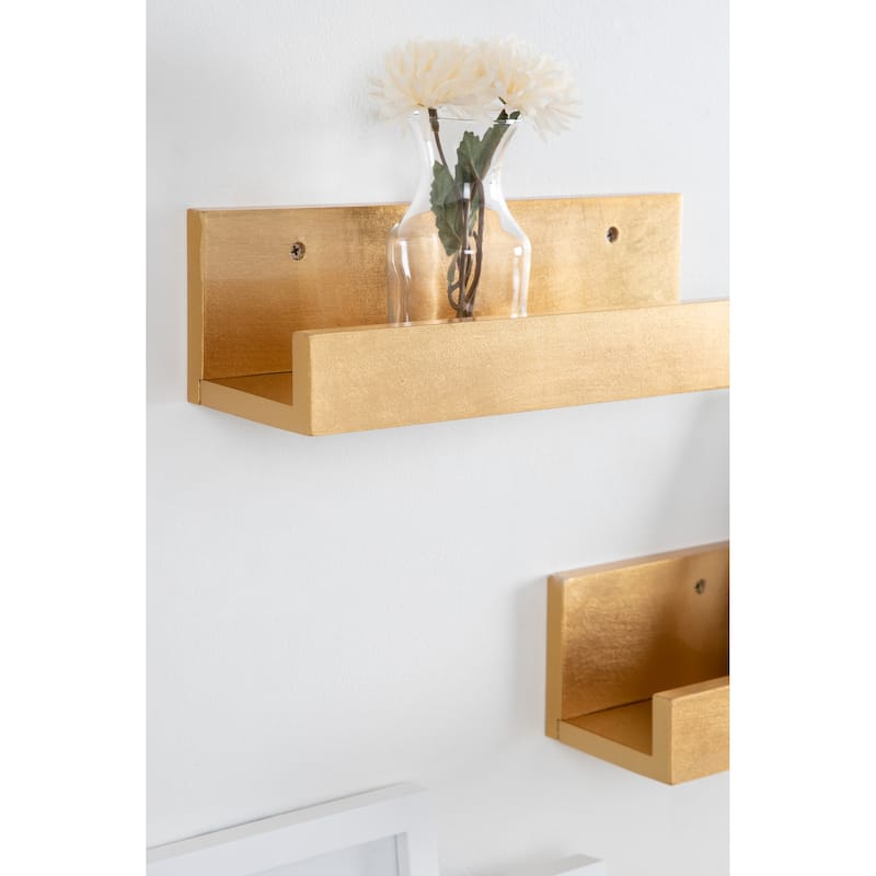 Levie 24 inch 2-Pack Wood Wall Picture Frame Holder Ledge