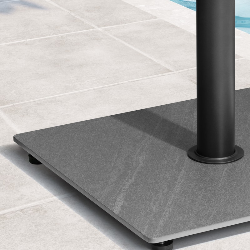 VredHom 30lbs Steel Umbrella Base Weighted Patio Stand for Outdoor - 17.71 in L x 17.71 in W x 15.75 in H