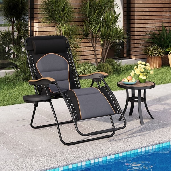 Oversize XL Padded Zero Gravity Lounge Chair Wider Armrest