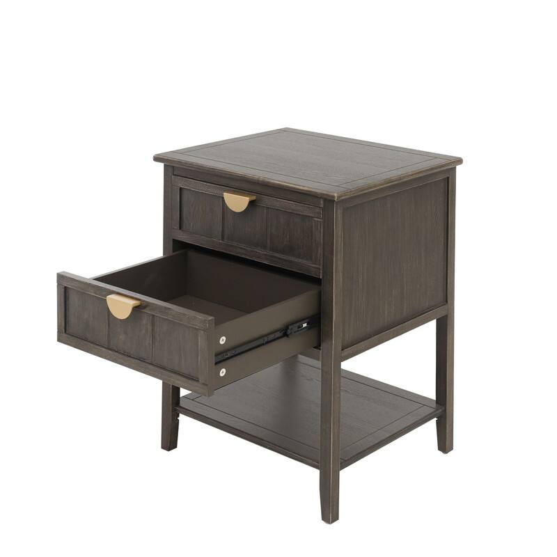 2 Drawer Nightstand Side table with Shelf