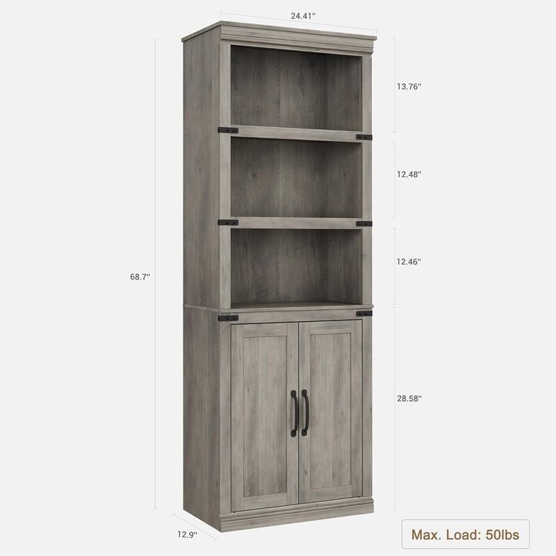 69 Inch Freestanding Modern Tall Bookcase for Living Room, Home, Office - N/A