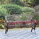 preview thumbnail 7 of 6, PHI VILLA 50 Inch Cast Iron Steel Frame Flower Pattern Garden Bench
