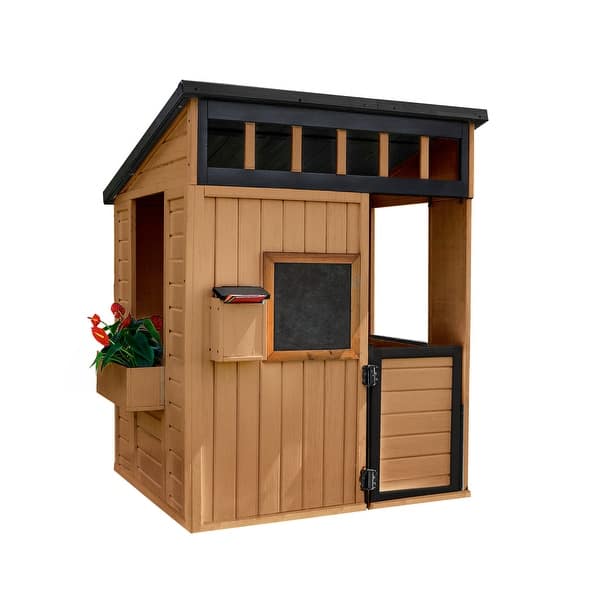 slide 2 of 11, Backyard Discovery Caraway Cottage Cedar Playhouse, Play Kitchen - 4'2" x 3'7" Brown - 4'2" x 3'7" - Kids