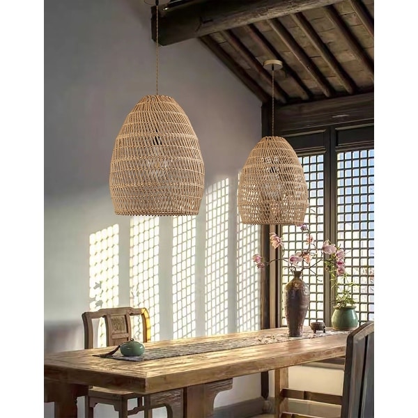 Ele Light Dcor Veremund Light Bell Pendant Wicker Rattan Light